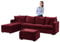SYLC Samt Couch überzug L Form Sofabezug Ecksofa, Sofa Cover L Shape Stretch Mit Sitzkissen Rückenlehne, Universal Sofaüberwurf Waschbar (Wine red,Sofabezug 230-300cm)