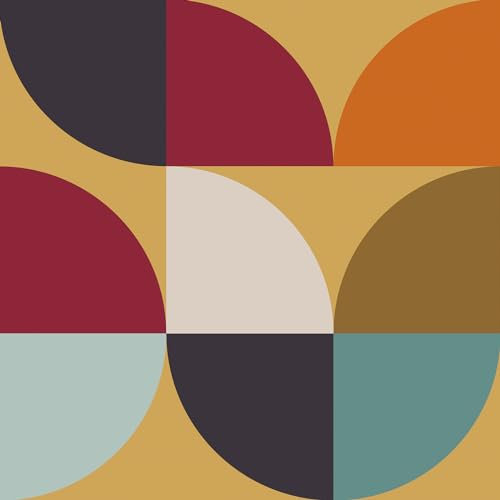 VaryPaper Papier Peint Geometrique Couleur Papier Peint Vintage 44.5cmx200cm Film Adhesif pour Meuble Papier Peint Adhesif Mural Papier Peint Chambre Enfant Salon Vinyle Adhesif Armoires étagères