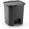 Muddy Hands 7.5 Litre Plastic Foot Pedal Bin Small Bedroom Bathroom Rubbish Recycling Waste Dustbin (Dark Grey)