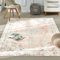 Xfrog Tappeto lavabile in lavatrice, grande, vintage, a pelo corto, antiscivolo, tradizionale, per soggiorno, ufficio, cucina, sala da pranzo, rosa chiaro, 160 x 230 cm