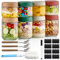 Wonninek Overnight Oats Jar, Glass Container with Lid & Spoon Set of 8 Yoghurt Breakfast Pots Mason Jars Containers for Cereals Milk Fruit Condiment Dressing Sauce Snacks Juice,Overnight Oats