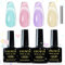 Yueshop Gel Nail Polish Cat Eye, 4 Colors Spring Summer Crystal Jelly Pink Blue Purple Yellow Shimmer Holographic Magnetic Gel Polish Soak Off UV LED Nail Varnish Nail Art Salon,8ML