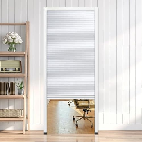 Porte Coulissante Accordéon Pliante Portes Accordéon Alvéolées De 210 CM Haut, Portes Pliantes Verticales À Enroulement, Portes Sous-sol Occultantes, Sans Perçage, Pour Cuisine Et Chambre À Coucher(Wh
