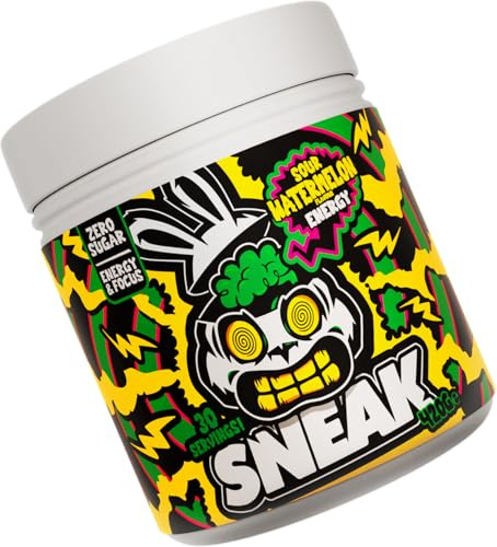 SNEAK Energy Drink Powder | Super Sour Watermelon | No Sugar. No Nasties. Just Natural Caffeine, Focus-Boosting Nootropics | 30 Servings