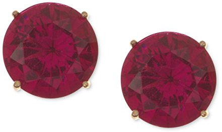Anne Klein goldfarbene Fuchsia Runder Stein Ohrstecker