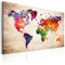 decomonkey Bilder Weltkarte 120x80 cm XXL 1 Teilig Leinwandbilder Bild auf Leinwand Vlies Wandbild Kunstdruck Wanddeko Wand Wohnzimmer Wanddekoration Deko Landkarte Welt