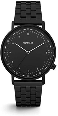 KOMONO Lewis Estate Black Japanische Analoge Quarzuhr für Herren mit Edelstahlband
