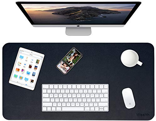 Weelth Gaming-Mauspad, groß, wasserbeständig, doppelseitig, rutschfest, für Computer und Laptop (800 x 400 mm, blau/gelb)