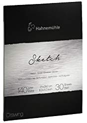 Hahnemühle The Collection Sketch, Skizzenblock aus 100% Baumwolle, 140 g/m², 30 Blatt, DIN A4