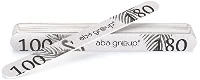 Aba Group Limes a Ongles Set - Kit Ongle - Limes a Ongles Professionnelle Standard (4mm) 10 Pcs - Onglerie Materiel Professionnel - Accessoire Ongle – Grit 100/180 - Forme Droite