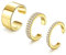 ORAZIO 3Pcs Ear Cuff Set Damen 925 Sterlingsilber Ohrklemme Ohrmanschette Gold Helix Knorpel Clip Wickelohrring Fakepircings Ohrspange Ohrklemme Cuffs, B-Gold