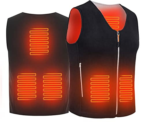 Gilet Chauffant Veste Homme Femme,Gilet Chauffant Électrique USB,Veste Chauffante Homme,5 Zones De Chauffé 3 Températures Réglables Gilet,Lavable Pour Hiver Moto Chasse La Chasse,Le Camping (M)