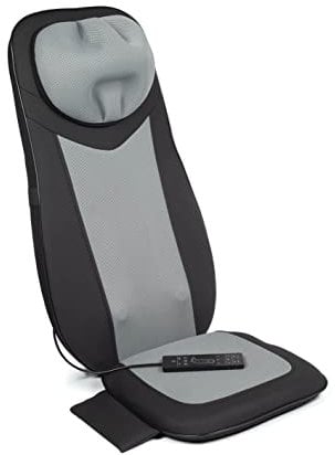 VITALmaxx Shiatsu-Massagesitz 3D | Für Rücken- & Nackenmassage im Sitzen & Liegen | Mit 4 Massagemodi, zuschaltbarer Wärmefunktion, Vibrationsfunktion & Timerfunktion | Wachbarer Mesh-Bezug [Schwarz]