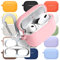 superdivision Silikon Hülle für AirPods Pro 2 (2022) Stoßfest Schutzhülle mit Karabiner Staubdichter Metallic-Aufkleber kabelloses Laden AirPods Pro 2 [Front-LED Sichtbar] (Blusher)