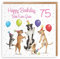 Hunts England Geburtstagskarte zum 75. Geburtstag – Tanzende Hunde – Happy Birthday – Best Ever Gran – Alter 75 – lustige Geburtstagskarte für Oma – Milo's Gallery – Alte