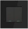 PULSAR Wechselschalter Doppelt 1 Fach Schwarz Glas, Wechselschalter Doppelt Unterputz 86x86mm, Doppel Lichtschalter Moderner WippschalterDoppelschalter