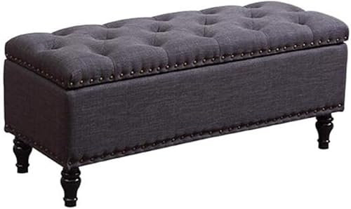 Pealihuy Fußhocker, Ottomane, Fußstütze, klappbar, getuftet, Kunstleder, mit Bezug, Hocker für Schlafzimmer, Bettende, Wohnzimmer, Sofabank (75 cm, schwarz)