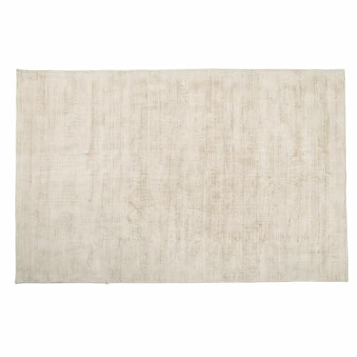 Loberon Teppich Mariselle, Handgewebt, Lebendige Textur, Weiche Haptik, Dezente Melange-Effekte, 140x200 cm, Wohntextilien, Wohn-Accessoire, Viskose, Baumwolle, Creme