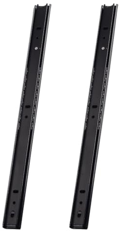 LKRXW 1 Paar (2 Stück) 27mm Schubladenschienen Kugellager Schubladenführungen Vollauszug Schubladenauszug Schrankschienen Auszugsschienen Schienen Schubladen Länge 250mm Schwarz