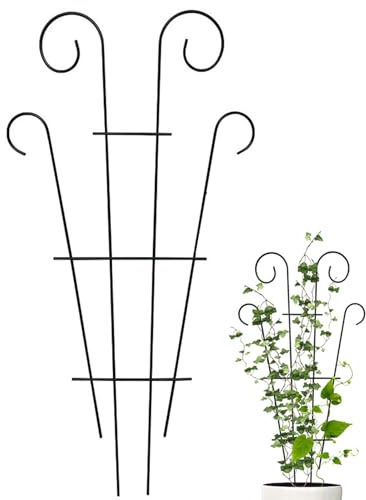 40,6 cm Zimmerpflanzen-Rankgitter – Metall-Garten-Obelisk & Leiter Unterstützung für Kletterpflanzen, Blumen und Gemüse – langlebige Pflanzenstützstruktur für den Innen- und Außenbereich