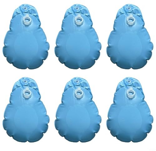 EffiFish Lot de 6 sacs à eau avec crochets en PVC bleu pour bâche de piscine - Ancrages de maintien - Poids de couverture de piscine (bleu peu profond)