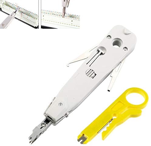 Punch Down Tool, Anlegewerkzeug Auflegewerkzeug Professionell für Telefon-Stecker, RJ45 RJ11 CAT5e Cat6 Typ IDC Netzwerkdosen Verlegekabel Patchpanel Netzwerkverdrahtung Schneidklemmen