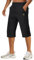 TACVASEN Herren Kurze Cargohose 3/4 Schnelltrocknende Shorts Wanderhose mit Reißverschlusstasche, Schwarz, 36