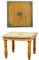 Vintage Couchtisch Beistelltisch Anjay 55cm Groß | kleiner Tisch aus Holz massiv mit Messing verziert für Ihre Wohnzimmer | Niedriger Sofatisch Wohnzimmertisch gelb