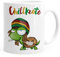 MoonWorks® Kaffee-Tasse Chillkröte Schildkröte Rastafrisur Joint Comic Stil Kaffeetasse Fun-Tasse weiß Keramik-Tasse