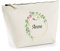 C64 Trousse personnalisée en coton bio Médaillon Or et Roses, marquage prénom, existe en 2 tailles, trousse de toilette, prénom, cadeau anniversaire, cadeau trousse maquillage, cadeau personnalisé