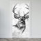 Estika Türtapete selbstklebend - Schwarz-weiß Abstrakt Hirsch - 95x205 cm - Einem Bogen Türposter, Tiere Türaufkleber, Aufkleber PVC Folie, Klebefolie für türen, Tür tattoo, Modern decoration