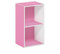 Furinno Pasir 2-stufiges Bücherregal mit offenem Regal, Rosa/Weiß