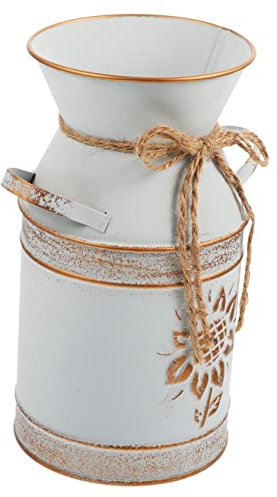 Zerodeko Jarrón con Forma De Jarra De Leche Cubo para Flores Cortadas De Metal Cubo para Arreglos para Balcón o Mesa