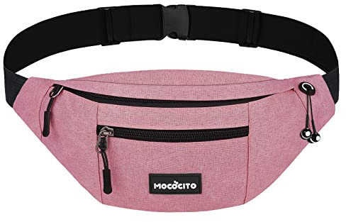 MOCOCITO Marsupio Uomo Donna,Marsupio Sportivo con 4 Zip Tasche,Marsupio Uomo Tracolla Piccolo Cintura Regolabile, Marsupio da Lavoro Impermeabile per Ciclismo Running Escursionismo Trekking Concerti