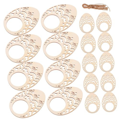 LIFKOME 20st Ervietten Ring Eiförmiger Osterdekoration Zum Aufhängen Serviettenring Ostern Serviettenhalter Ostern Basteln Zum Malen Tischgesellschaft Holz Feste Schnalle Hölzern