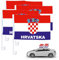 4x Autofahnen Adler Autoflagge Kroatien Auto Autofahne Fahne Flagge Fanartikel für Fußball EM 2024