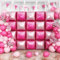HILAVO Rosa Folienballons, 10 Stück Magenta Quadrat Luftballon Doppelseitig Foil Ballons Tunnel Party Hintergrund Dekorationen für Geburtstag Party Dekoration Verlobung Braut