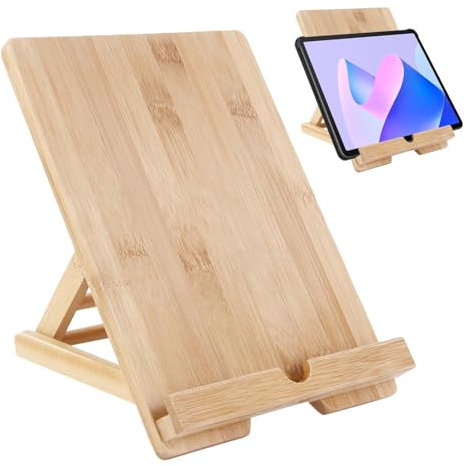 Support de tablette, support de tablette portable, Porte-livres pliants en bois, Support de repos de lecture, support de téléphone portable de bureau, support de livre de cuisine de cuisine pour liseu
