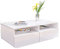 Chebinsiti White Gloss Coffee Table With 4 Drawers and 2 Open Shelves - Rectangle Centre Tea Table for Living Room, Home Office Furniture