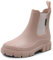 DRECAGE Stivali Pioggia Donna Impermeabile Antiscivolo Stivali Chelsea Corti da Donna Comode Stivali di Gomma Giardinaggio Scarpe Albicocca 38