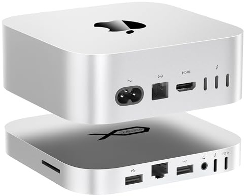 Mac mini M4 Dock, Beelink Mate Mini-A 80Gbps Docking Station, 2*M.2 PCIex2 SSD Slots, max 16TB Expansion, SD4.0 Card Slot, 2.5G LAN, 15W USB C PD3.0 Port, 2*USB A 10Gbps, 3.5mm Audio