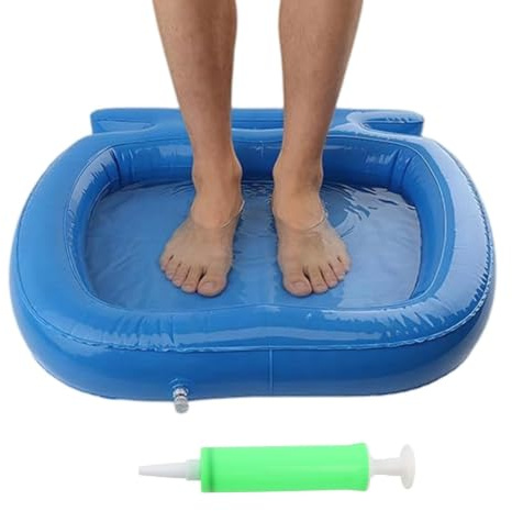 Beach Foot Wash with Handle Foldable Portable Non-Slip | Swimming Pool Foot Wash Tray for Home Indoor Backyard Ground Entry Ladder Beach Camping Travel Vacation