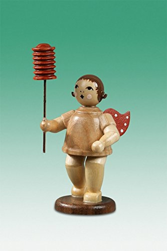 Rudolphs Schatzkiste Holzfigur Weihnachtsengel mit Lampion Natur ohne Krone Höhe 6,5cm NEU Holzengel Instrument Seiffen Erzgebirge Figur Dekoration Holzfiguren Weihnachten Fensterschmuck Spielzeug