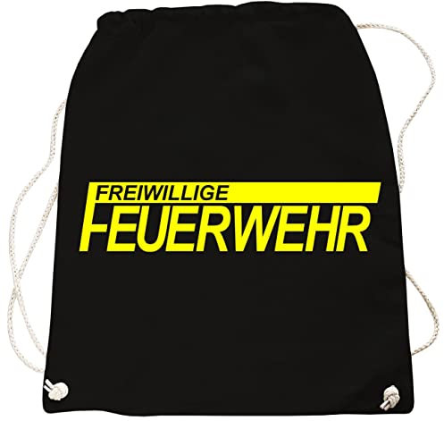 Rucksack Tasche FFW Freiwillige Feuerwehr NEONGELBER Druck Tasche in vielen Farben