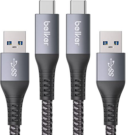 Maxonar 2Pack USB C Fast Charging Cable 10Gbps Data USB A Android Auto Cable QC3.0 3.1A Fast Charger Data Transfer Cable USB3.2 Gen2 for Samsung Note20 Galaxy S23/S22/S21 Z Flip5 Tab S8 Pixel 8 1M