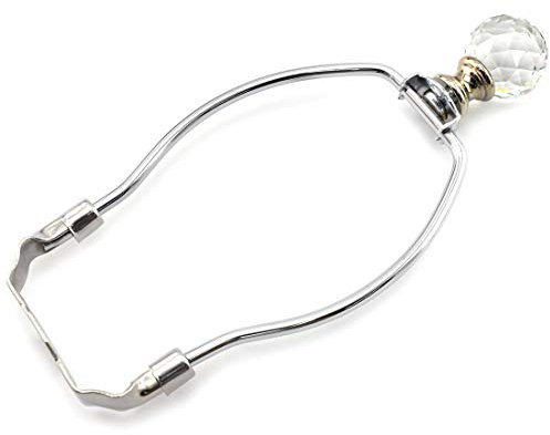 Ozxno Lampen-Halterung, 15,2 cm, Lampenschirm-Horn-Rahmen-Klammern mit Kristallkugel-Endknopf und Sattel für Tisch-/Boden-Beleuchtung, Ersatzzubehör