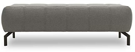 DOMO. collection Polsterhocker Cunelli, Hocker, Fußhocker, Sitzhocker rechteckig mit Metallfüßen, 153 x 62 x 45 cm (BxTxH), anthrazit