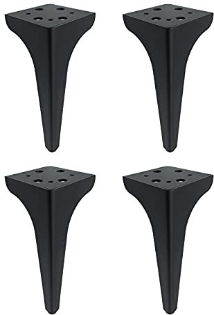 Sonakia 4X Pieds De Meuble,Jambes De Table en Métal,Pieds De Canapé Coniques,Jambes De Support D'armoire,pour Salle De Bain,Fauteuil,Table Basse,Pieds Interchangeables,3 Couleurs,Noir,23cm/9in