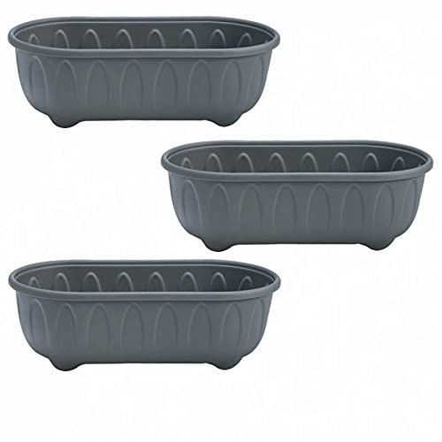 Lot de 3 pots de fleurs en plastique de 45,7 cm, décoration de jardin, de restaurant et de mariage, bouquets de mariage, centre de table, jardinière, rose