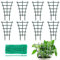 Bigxin 8PCS Climbing Plants Support with 50PCS Gardening Cable Ties, Mini Climbing Trellis Green Plant Support Trellis Adjustable Garden Plant Ties for Climbing Plants and Vine